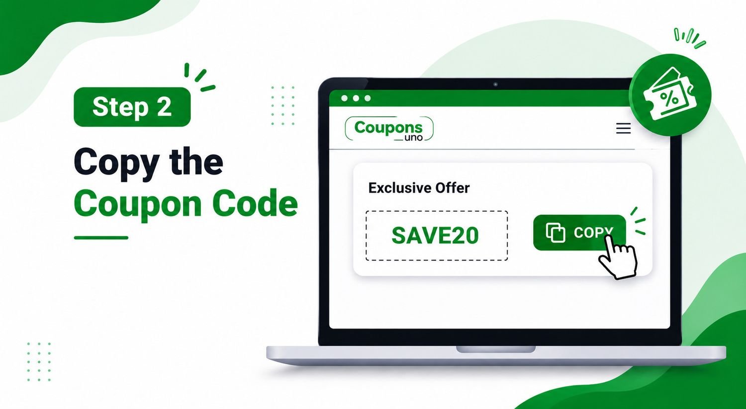 How to use coupon - Step 2 - Coupons Uno