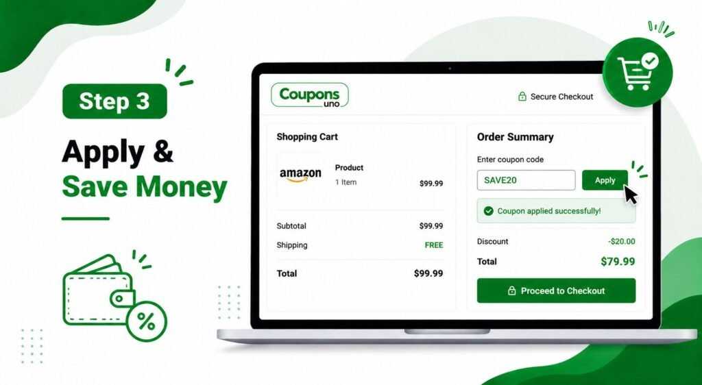 How to use coupon - Step 3 - Coupons Uno